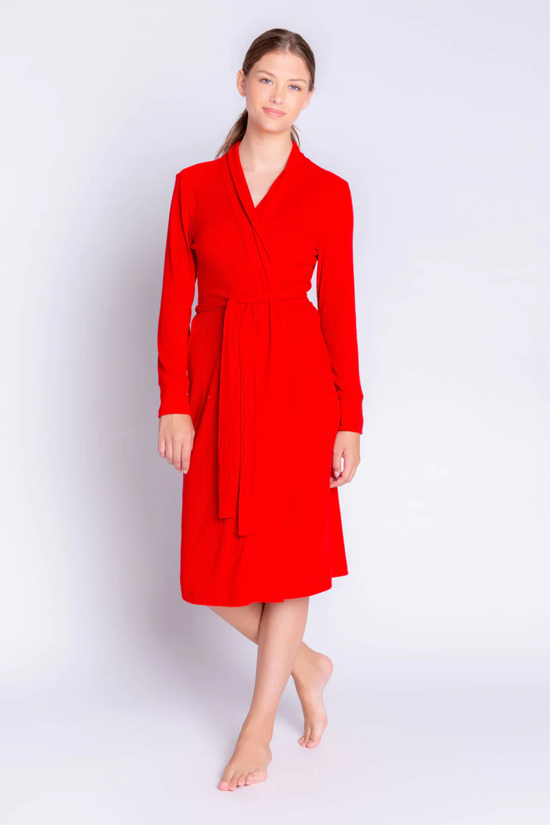Textured Essentials Robe | Red