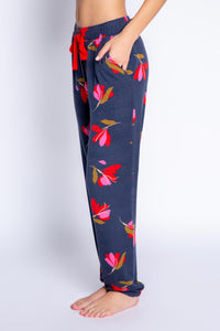 Love Blooms Floral Banded Pant | Navy