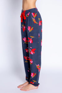 Love Blooms Floral Banded Pant | Navy