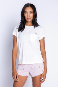 Lily Rose Rose Embellished Tee | Ivory