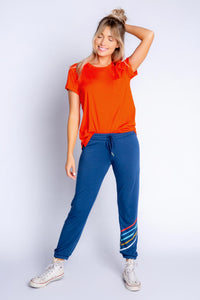 Retro Lounge Banded Pant | Navy