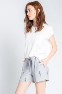 Stormy Monday Lightning Bolt Short | Heather Grey