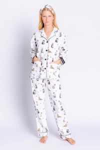 Flannel Cats PJ Set | Ecru