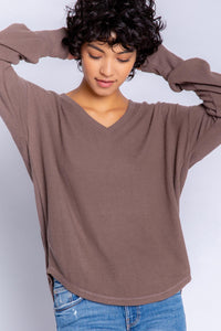 Peachy in Colour Long Sleeve Top | Cocoa