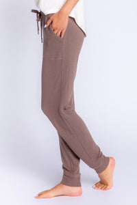 Peachy in Colour Solid Banded Pant | Cocoa