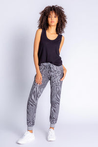 Patch Perfect Print Banded Pant | Heather Charcoal