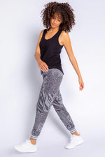 Patch Perfect Print Banded Pant | Heather Charcoal