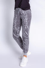 Patch Perfect Print Banded Pant | Heather Charcoal