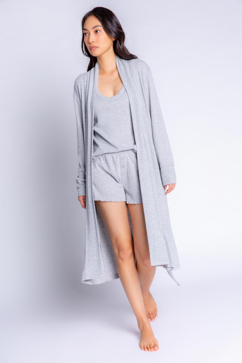 Textured Essentials Robe | Heather Grey