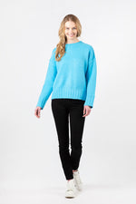 Tanya Ribbed Cuff Sweater | Turquoise