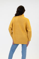 Taylor Basket Weave Turtleneck Sweater | Light Gold