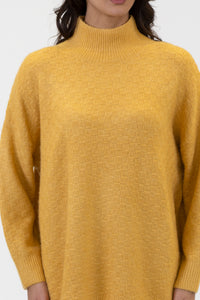 Taylor Basket Weave Turtleneck Sweater | Light Gold