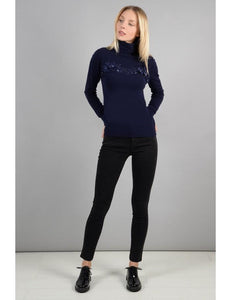 Turtleneck Sweatshirt | Navy Blue