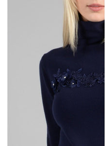 Turtleneck Sweatshirt | Navy Blue