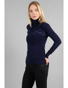 Turtleneck Sweatshirt | Navy Blue