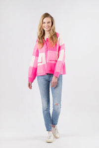 Waverly Jacket | Hot Pink + White Plaid