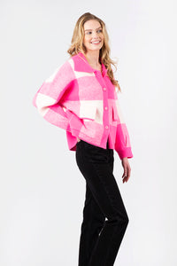 Waverly Jacket | Hot Pink + White Plaid