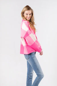 Waverly Jacket | Hot Pink + White Plaid