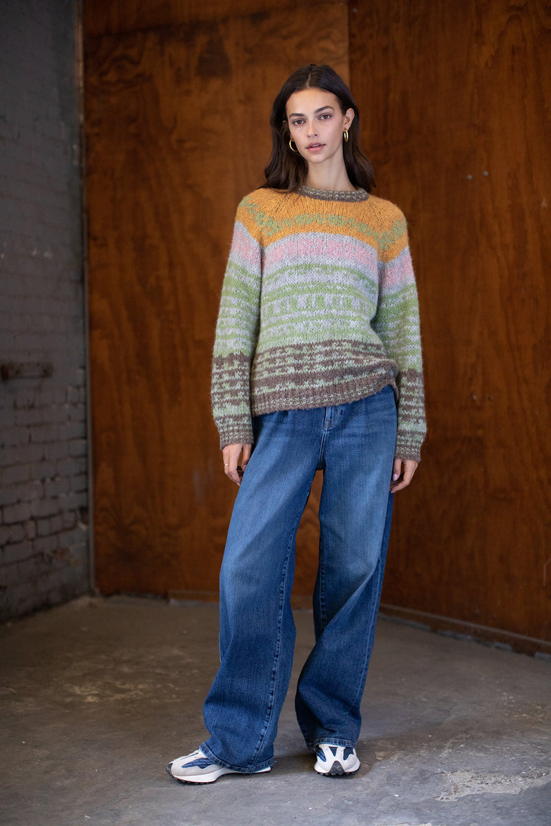 Cassidy Novelty Alpaca Sweater | Multi Stripe