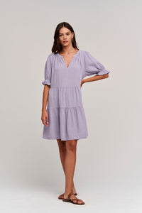 Clarissa Cotton Gauze Tiered Dress | Mist