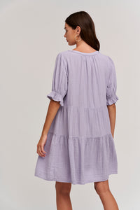 Clarissa Cotton Gauze Tiered Dress | Mist