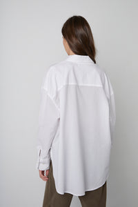 Rachel Cotton Shirting Top | White