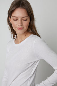 Bayler Cotton Slub Long Sleeve | White