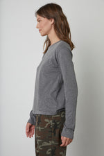 Hester Cotton Slub Long Sleeve | Medium Heather Grey