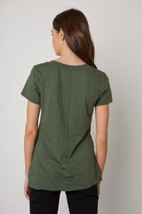 Lilith Cotton Slub V-Neck Tee | Dillweed