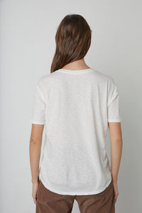 Tera Cotton Slub Round Neck Tee | Ecru