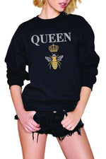 Queen B Crewneck Sweatshirt | Black