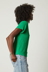 Casey Short Sleeve Crew Neck Tee | Emerald