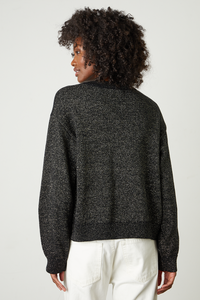 Hallie Lurex Cotton Cashmere Sweater | Black & Gold