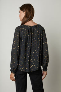 Krista Blouse | Charcoal & Metallic