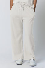 Montecito Organic Fleece Wideleg Sweatpant | White