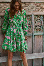 Kiki Printed Dress | Green
