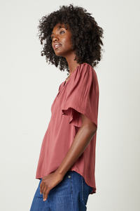 Avary Rayon Challis Top | Wildberry