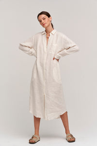 Jora Linen Button-Up Dress | Beach