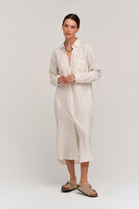 Jora Linen Button-Up Dress | Beach