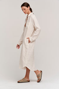 Jora Linen Button-Up Dress | Beach