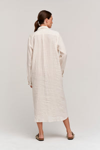 Jora Linen Button-Up Dress | Beach